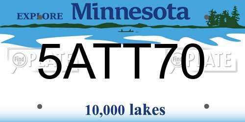 5ATT70 Minnesota License Plate