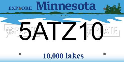 5ATZ10 Minnesota License Plate