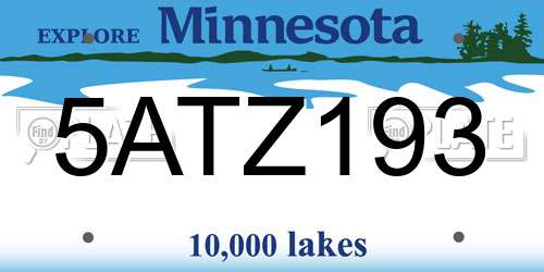 5ATZ193 Minnesota License Plate