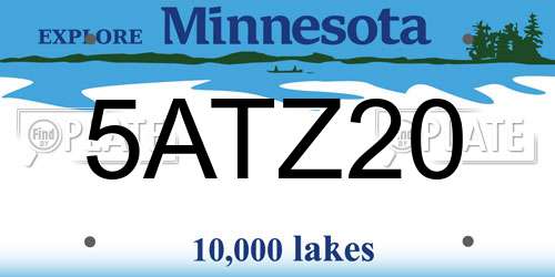5ATZ20 Minnesota License Plate