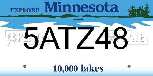 5ATZ48 Minnesota License Plate