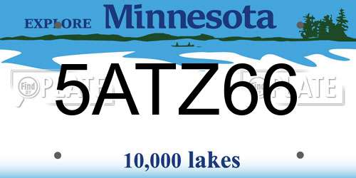 5ATZ66 Minnesota License Plate