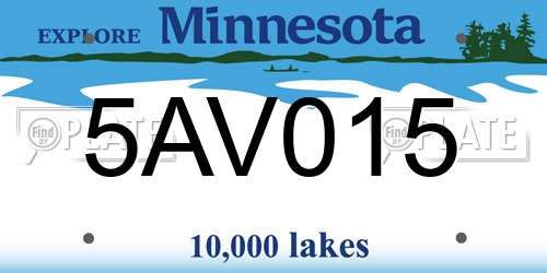 5AV015 Minnesota License Plate