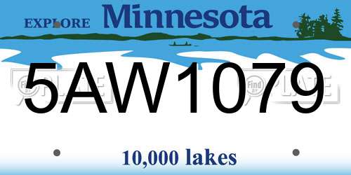 5AW1079 Minnesota License Plate