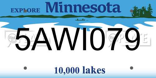5AWI079 Minnesota License Plate