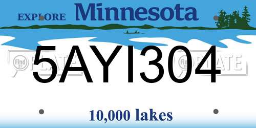 5AYI304 Minnesota License Plate