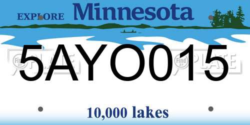5AYO015 Minnesota License Plate
