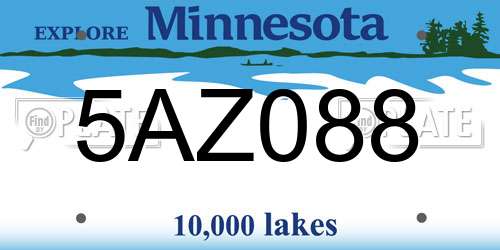 5AZ088 Minnesota License Plate