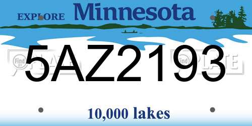5AZ2193 Minnesota License Plate