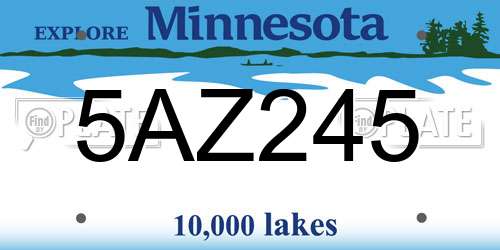 5AZ245 Minnesota License Plate
