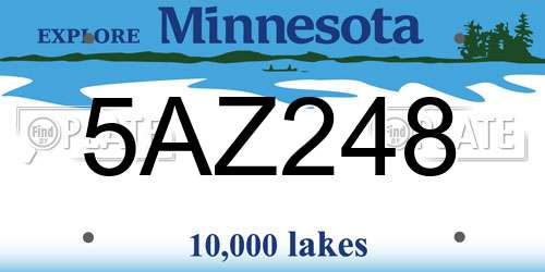 5AZ248 Minnesota License Plate