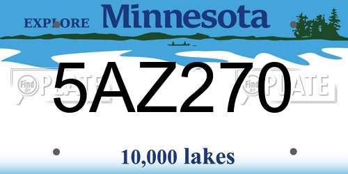 5AZ270 Minnesota License Plate