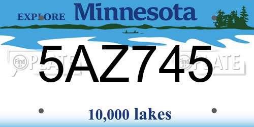 5AZ745 Minnesota License Plate