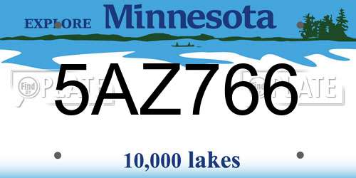 5AZ766 Minnesota License Plate