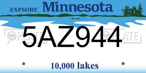 5AZ944 Minnesota License Plate