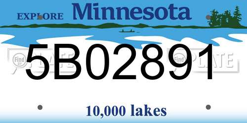 5B02891 Minnesota License Plate