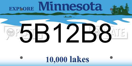 5B12B8 Minnesota License Plate