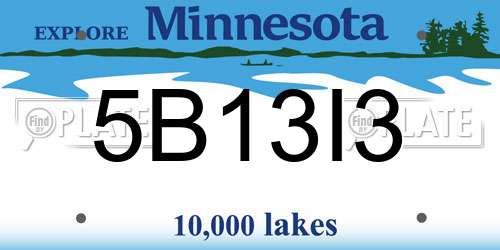 5B13I3 Minnesota License Plate