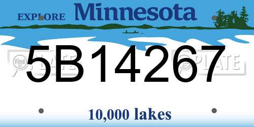 5B14267 Minnesota License Plate