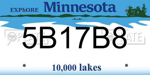 5B17B8 Minnesota License Plate