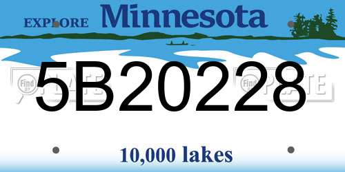 5B20228 Minnesota License Plate