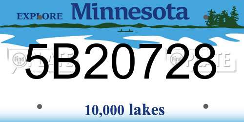5B20728 Minnesota License Plate