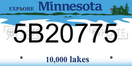 5B20775 Minnesota License Plate