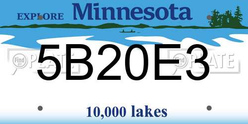 5B20E3 Minnesota License Plate