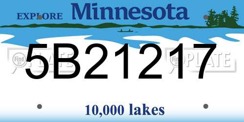 5B21217 Minnesota License Plate