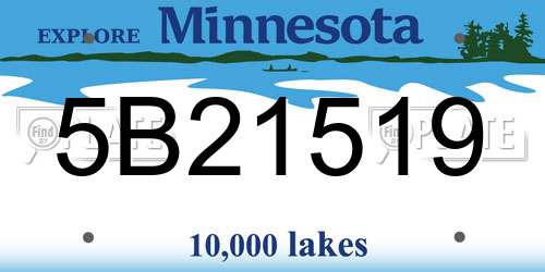 5B21519 Minnesota License Plate