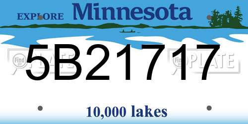 5B21717 Minnesota License Plate