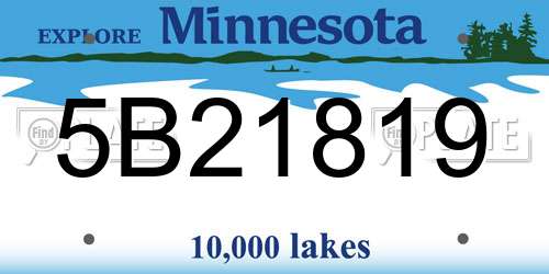 5B21819 Minnesota License Plate