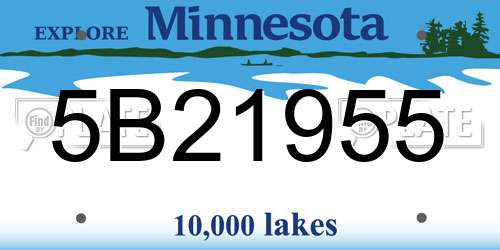 5B21955 Minnesota License Plate