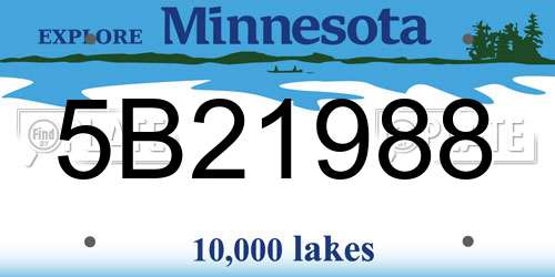 5B21988 Minnesota License Plate