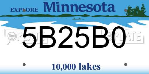 5B25B0 Minnesota License Plate