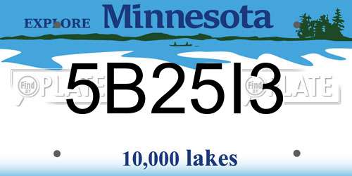 5B25I3 Minnesota License Plate