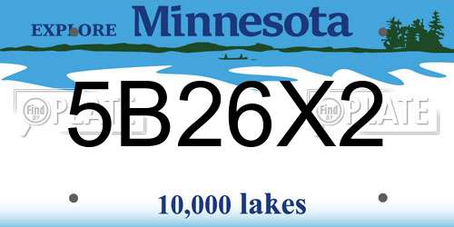 5B26X2 Minnesota License Plate