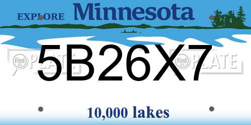 5B26X7 Minnesota License Plate