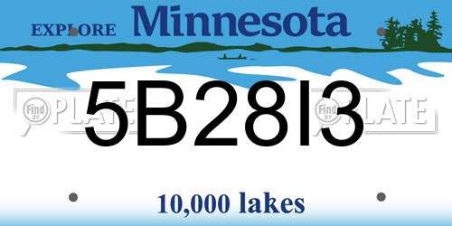 5B28I3 Minnesota License Plate