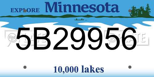 5B29956 Minnesota License Plate