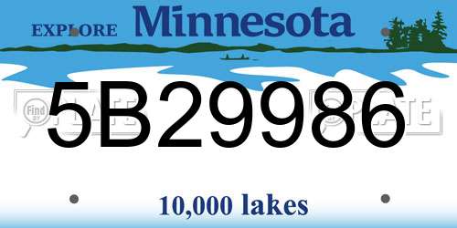 5B29986 Minnesota License Plate