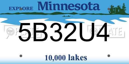 5B32U4 Minnesota License Plate