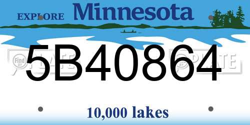 5B40864 Minnesota License Plate