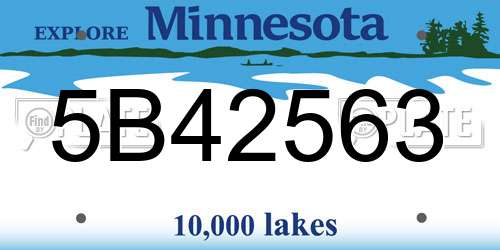 5B42563 Minnesota License Plate