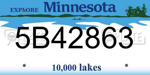 5B42863 Minnesota License Plate