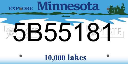 5B55181 Minnesota License Plate
