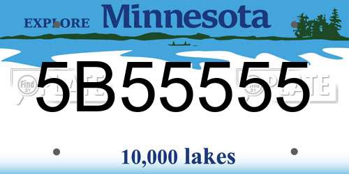 5B55555 Minnesota License Plate