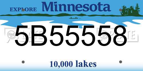 5B55558 Minnesota License Plate