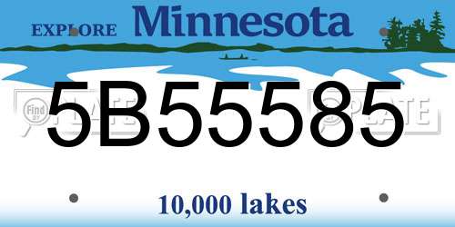 5B55585 Minnesota License Plate