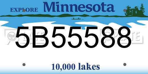 5B55588 Minnesota License Plate